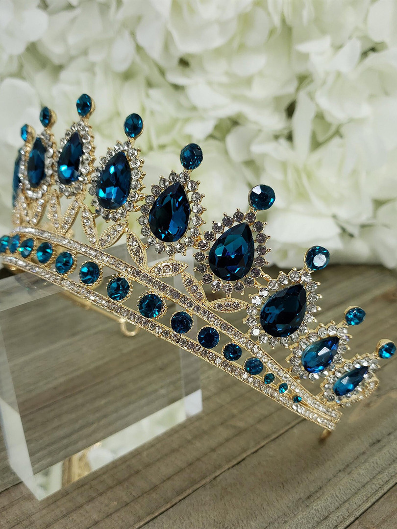 Hair accessories SYGA Embellished Crystal & Rhinestone Studded Crown Tiara